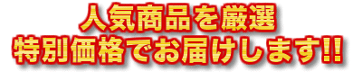 人気商品を厳選・特別価格でお届けします
